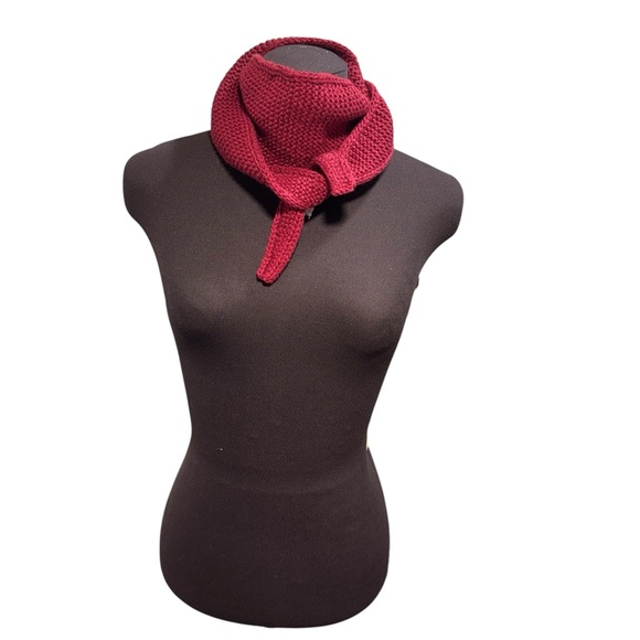 Handmade Accessories - Sophie Scarf Burgundy Cashmere Neck Warmer Hand Knit Women Neckerchief Soft Cozy